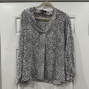 Banana Republic Black and White Animal Print Blouse